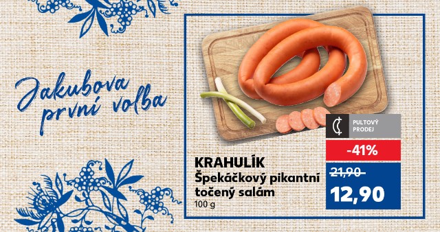 Jakubova první volba - Krahulík - Špekáčkový pikantní točený salám