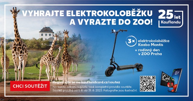 Vyhrajte elektrokoloběžku a vyrazte do ZOO.