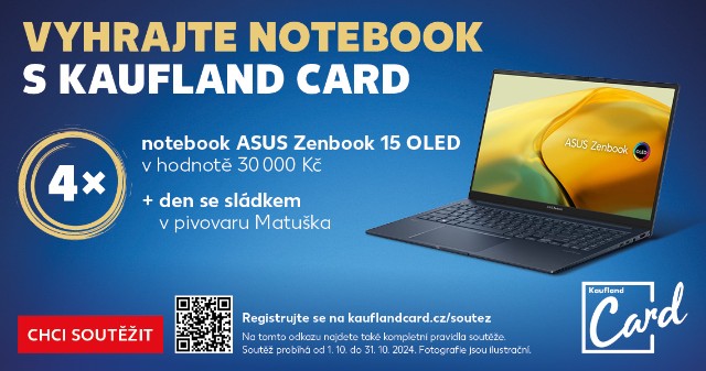 Vyhrajte notebook s Kaufland card