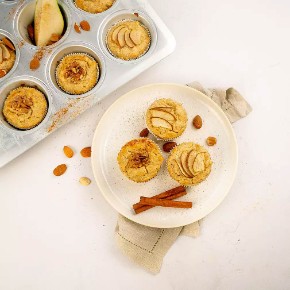 Zdravé tvarohové muffiny s hruškou