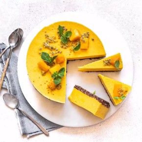 Nepečený mangový cheesecake