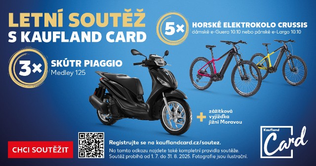 Vyhrajte skútra nebo kolo s Kaufland card
