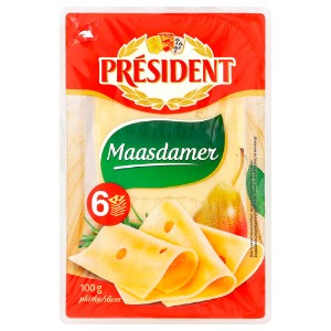 Président - Plátkový sýr