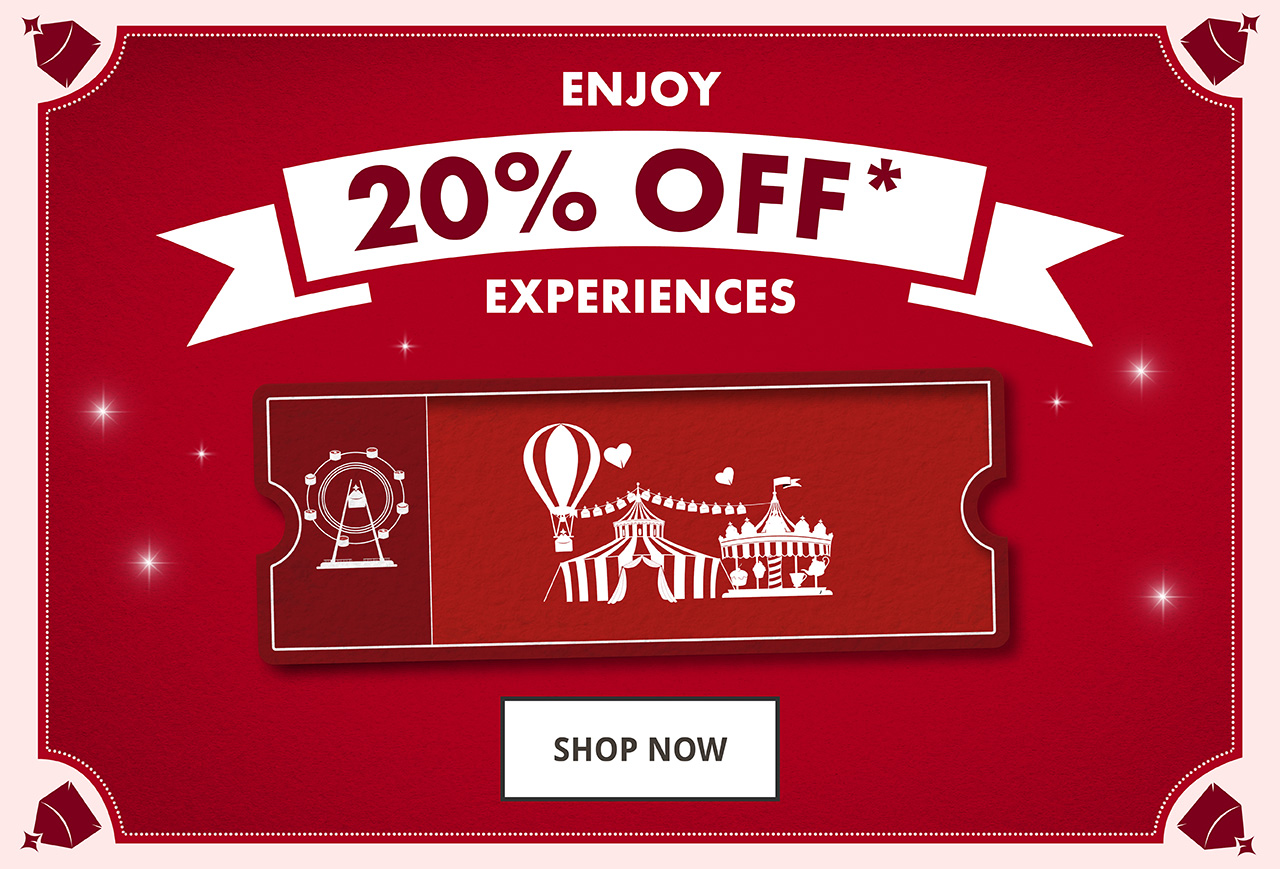 Enjoy 20% off experiences