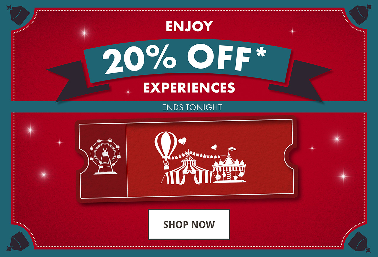 20% off experiences end tonight