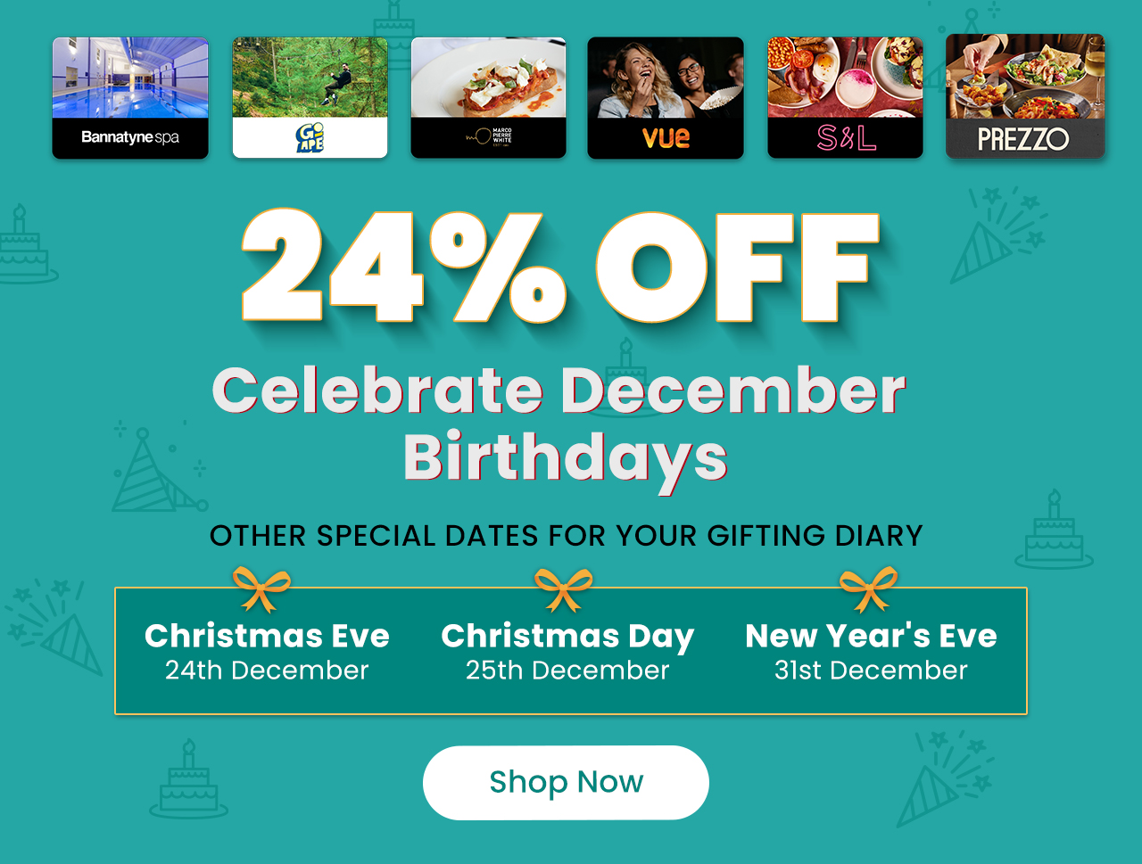 24% Off! Celebrate December Birthdays