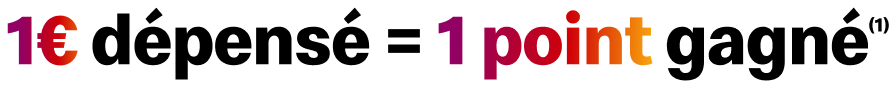 1€ dépensé = 1 point gagné