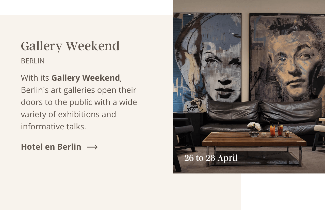 Gallery Weekend: 26 to 28 April