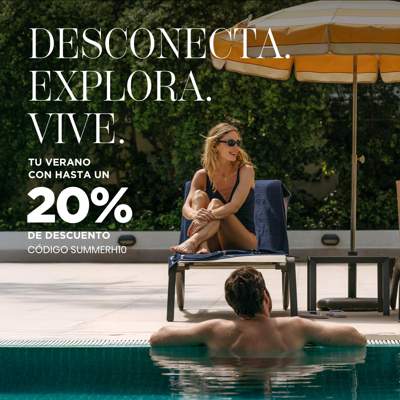 Desconecta. Explora. Vive. Tu verano con hasta un 20% de descuento.