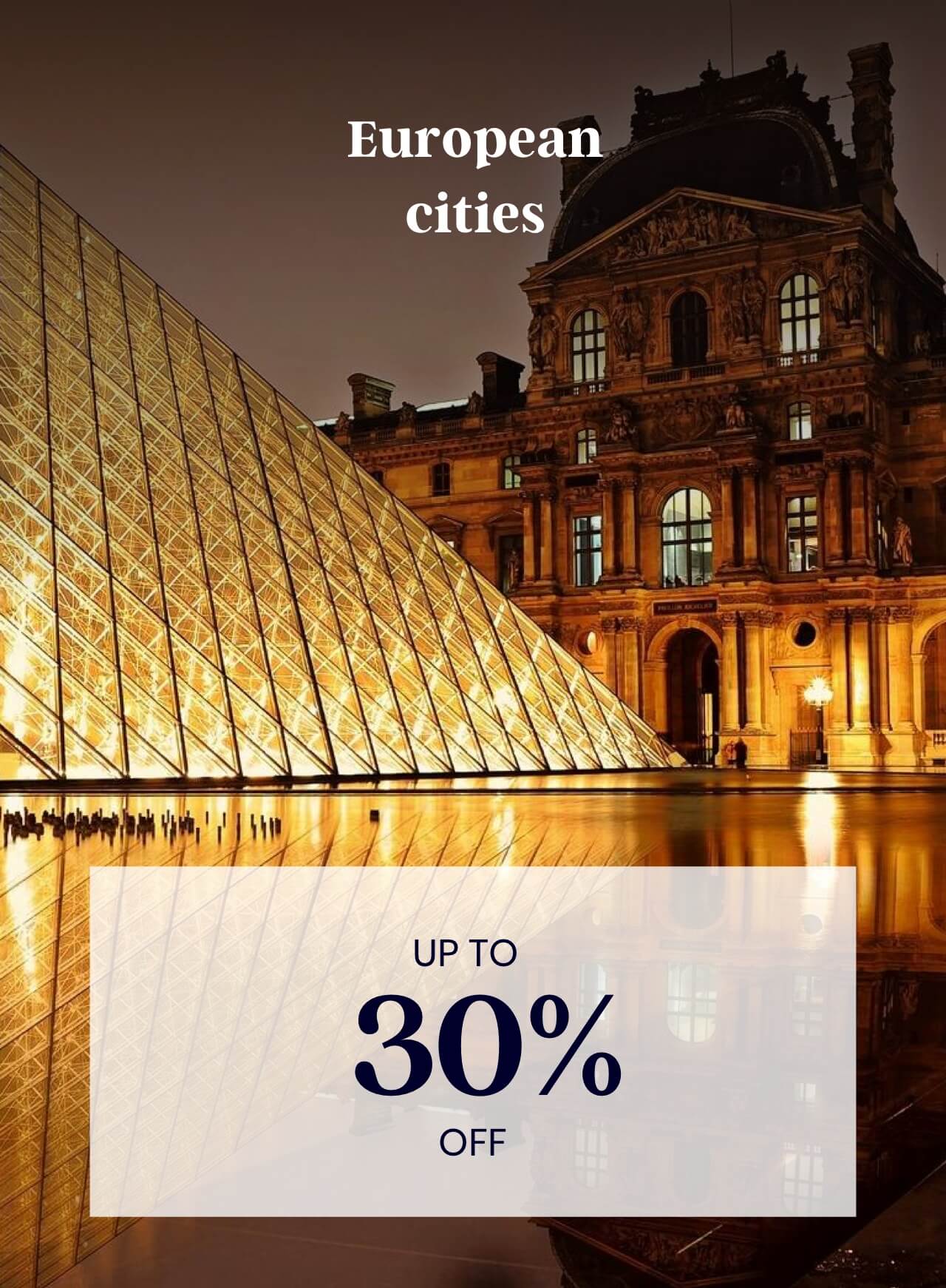 European cities: Up to 30% off