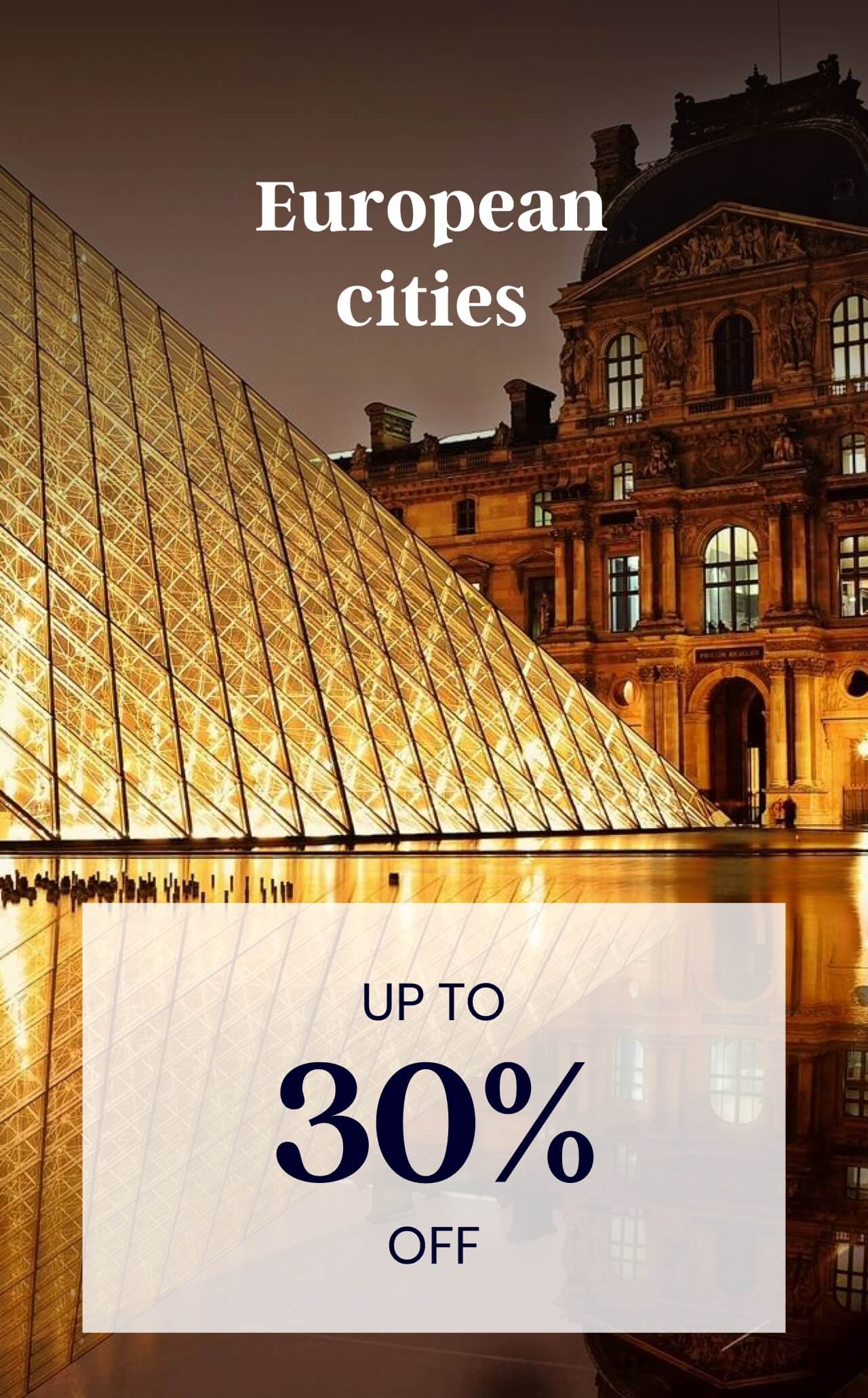 European cities: Up to 30% off