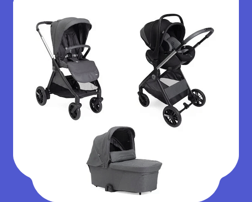 Pack Trio Poussette Bellagio Black Satin de Chicco