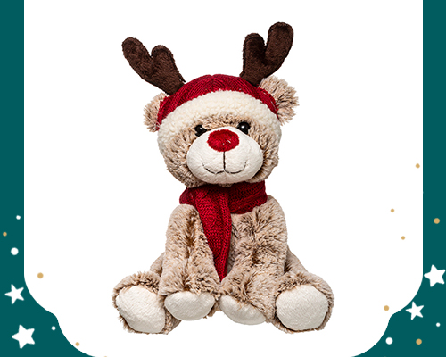Peluche ours avec bonnet renne + écharpe de Atmosphera