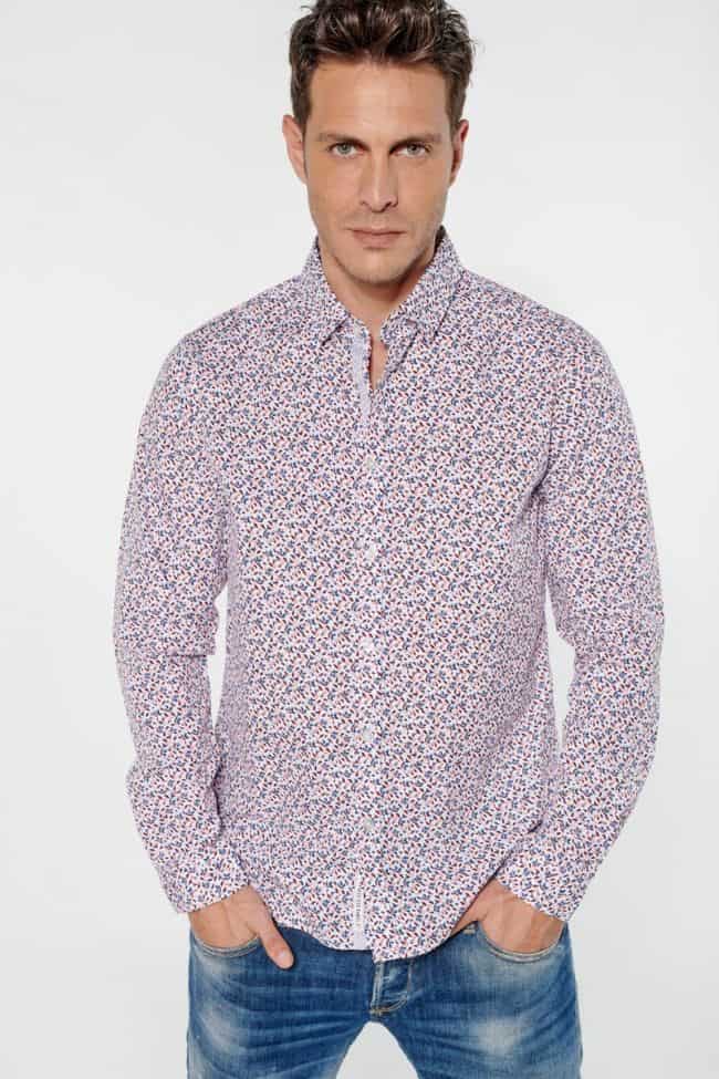 chemise pavar blanche à motif fleuri