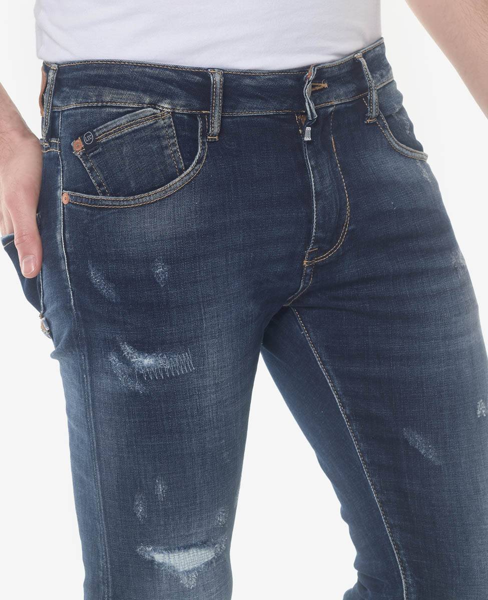 POWER SKINNY 7/8ÈME JEANS DESTROY BLEU N°1