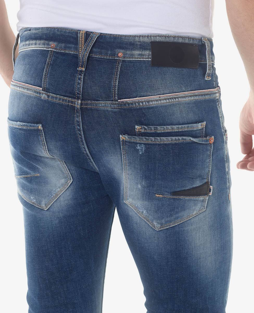 TANIEL 900/16 TAPERED 7/8ÈME JEANS DESTROY BLEU N°3