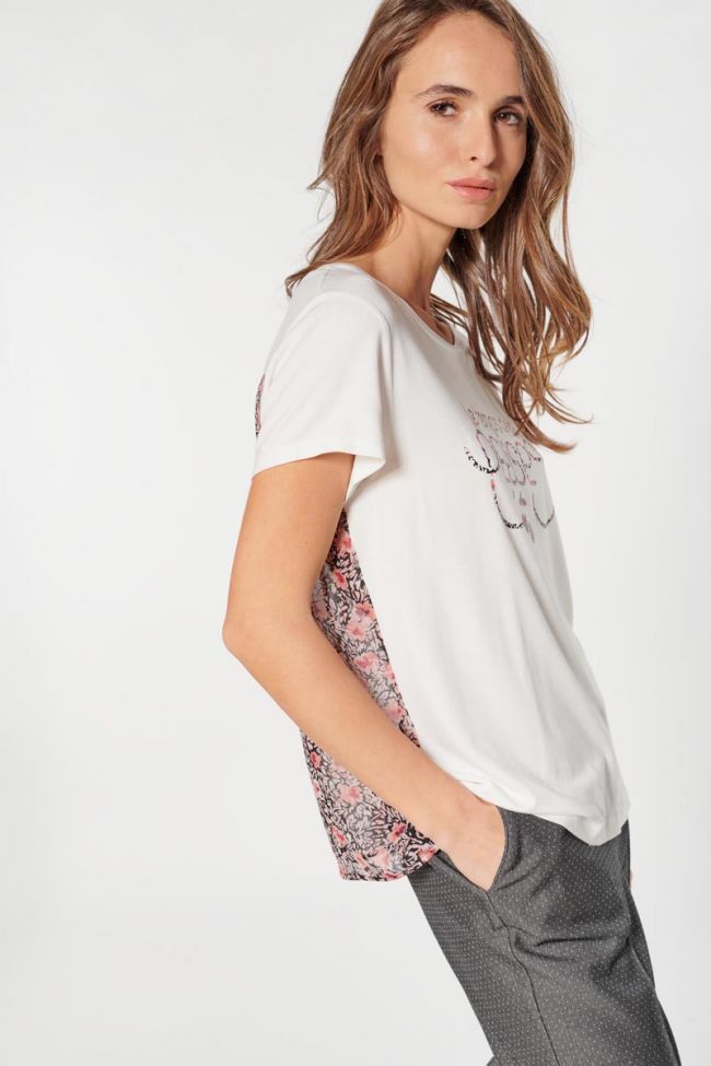 T-shirt Carlotta crème imprimé