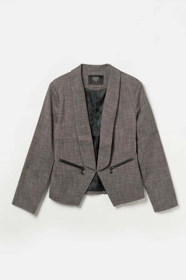 veste blazer graziel à motif pied de poule