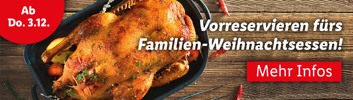 Familien-Weihnachtsessen vorreservieren