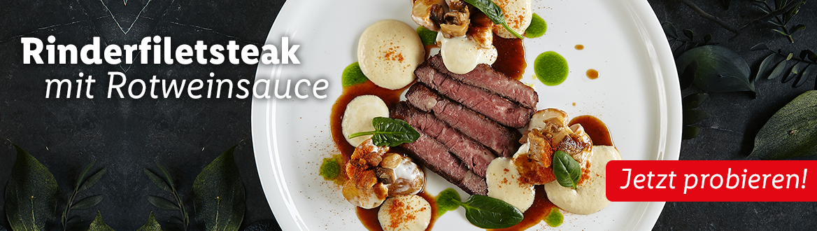 Rinderfiletsteak mit Rotweinsauce