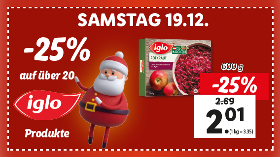 -25% auf Iglo-Produkte