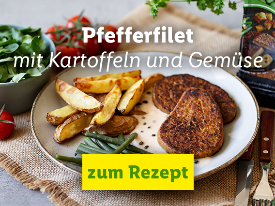Vegini Pfefferfilet mit Pfeffersauce