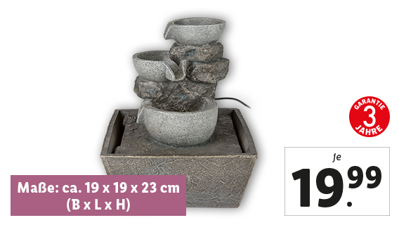 Zimmerbrunnen mit Licht