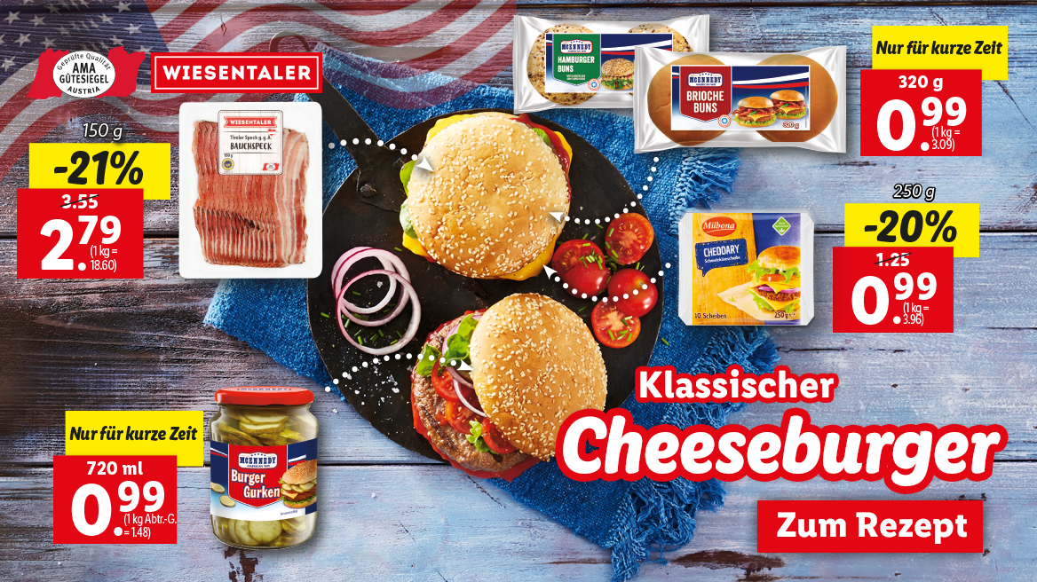 Klassischer Cheeseburger