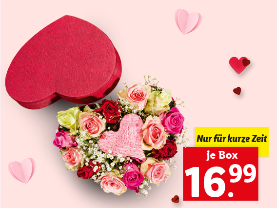 Rosen in Herzbox