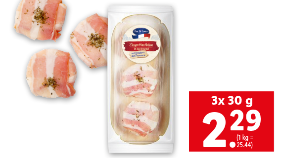 Ziegenfrischkäse im Speckmantel