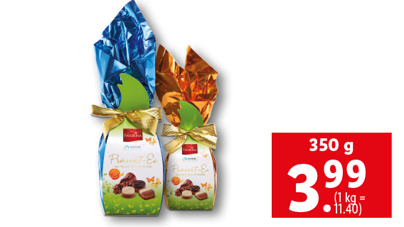 Präsentei mit Pralinen