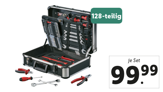 Werkzeugkoffer, 128-teilig