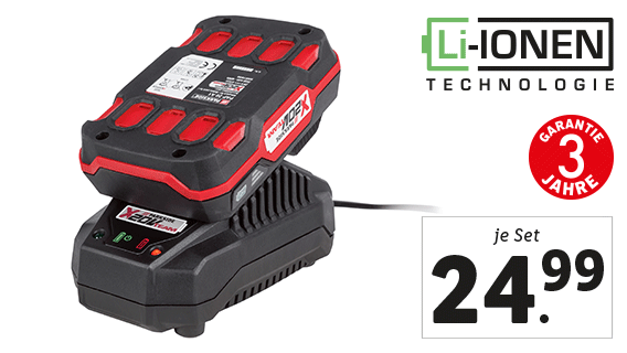 Akku, 20 V + Ladegerät