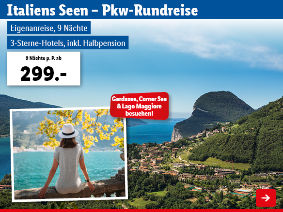 Italiens Seen – Pkw-Rundreise