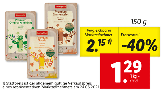 SalzburgMilch Käse in Scheiben