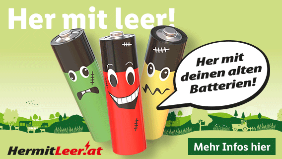 Her mit Leer - Batterien richtig entsorgen