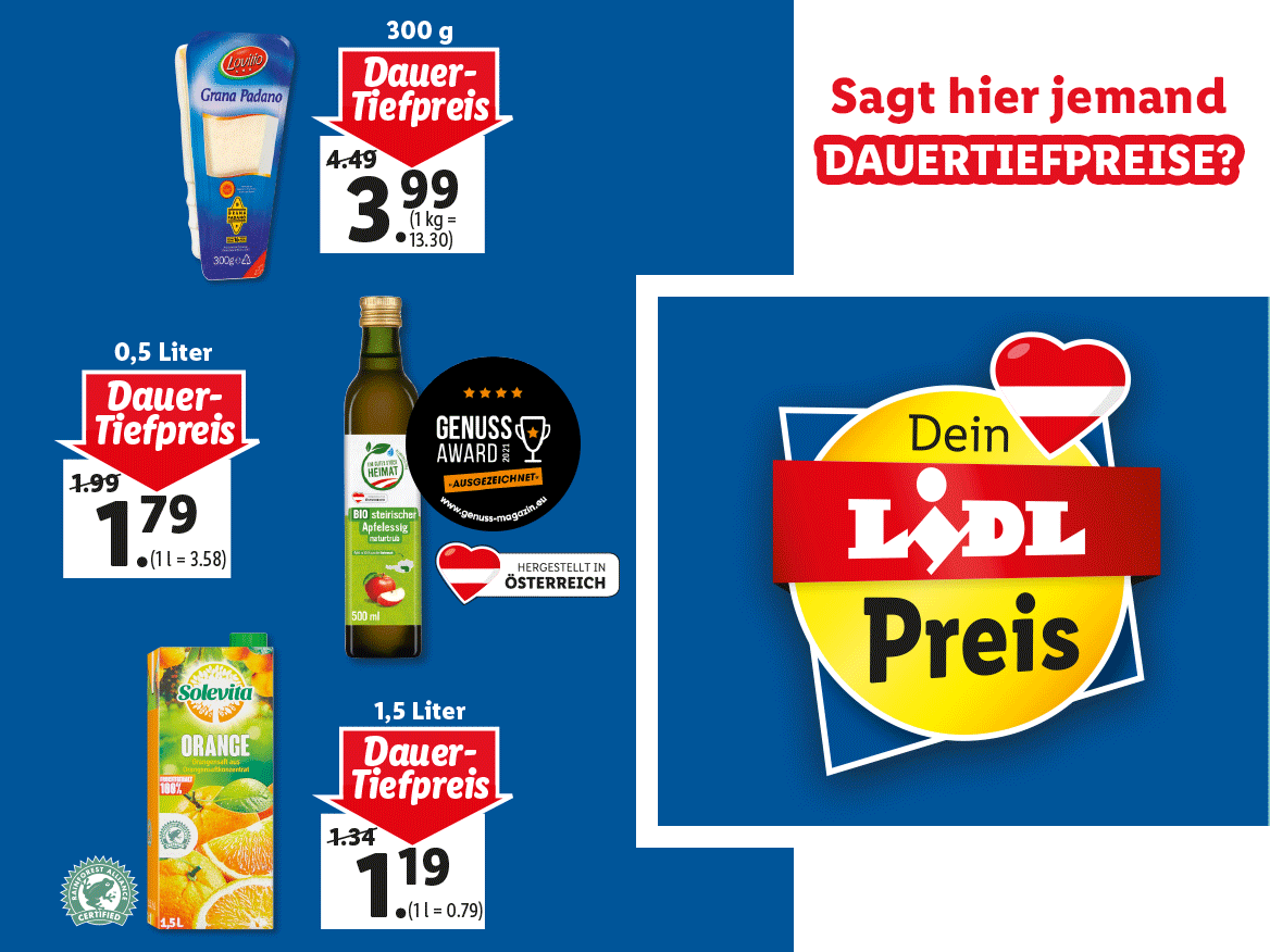 Produkte dauerhaft preisgesenkt