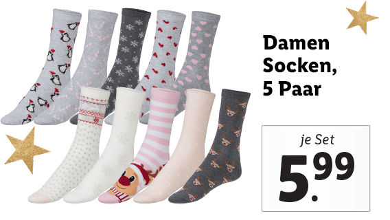 Damen Socken, 5 Paar