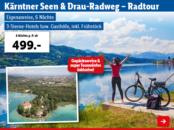 Kärntner Seen & Drau-Radweg – Radtour