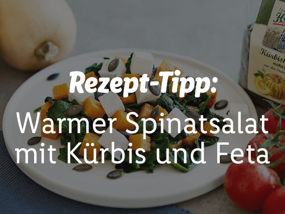 Warmer Spinatsalat mit Kürbis und Feta