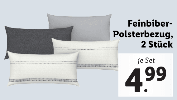 Feinbiber-Polsterbezug, 2 Stück