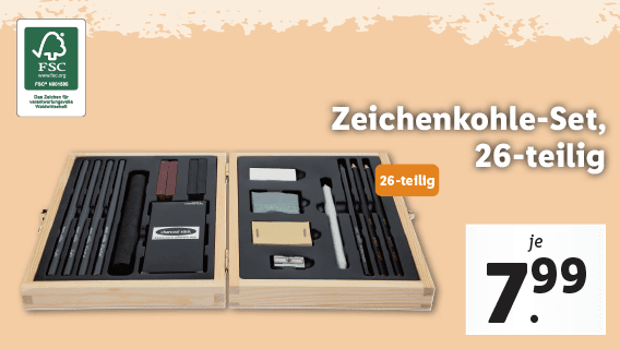  Zeichenkohle-Set, 26-teilig 