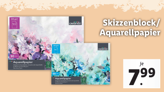  Skizzenblock/Aquarellpapier 