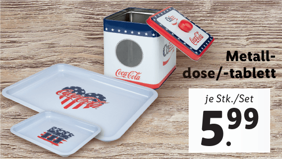 Coca Cola Metalldose/ -tablett