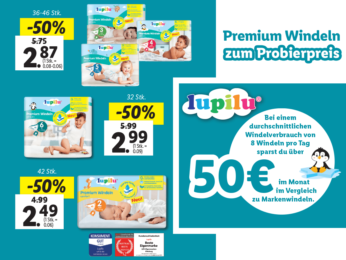 Premium Windeln zum Probierpreis