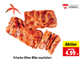 Frische Ofen-Ribs mariniert
