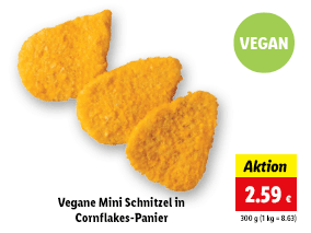 Vegane Mini Schnitzel in Cornflakes-Panier