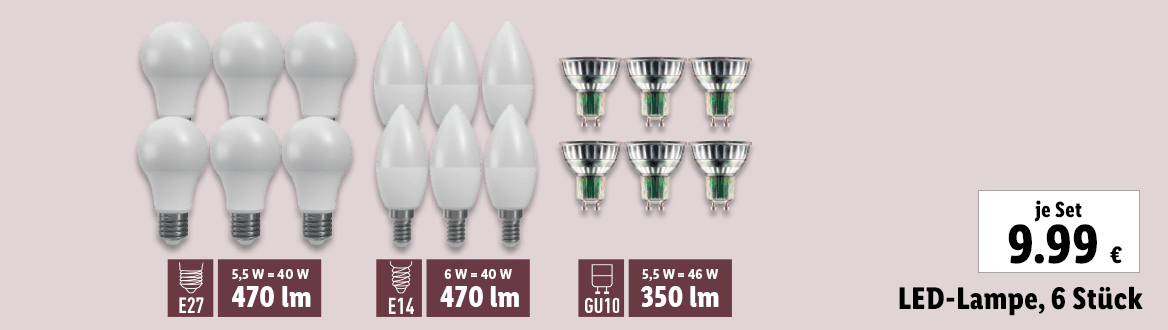 LED-Lampe, 6 Stück