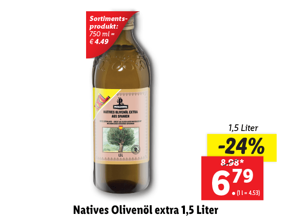 Natives Olivenöl extra 1,5 Liter 