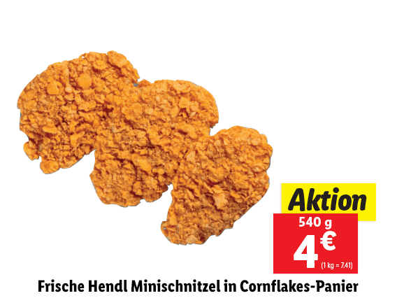  Frische Hendl Minischnitzel in Cornflakes-Panier 